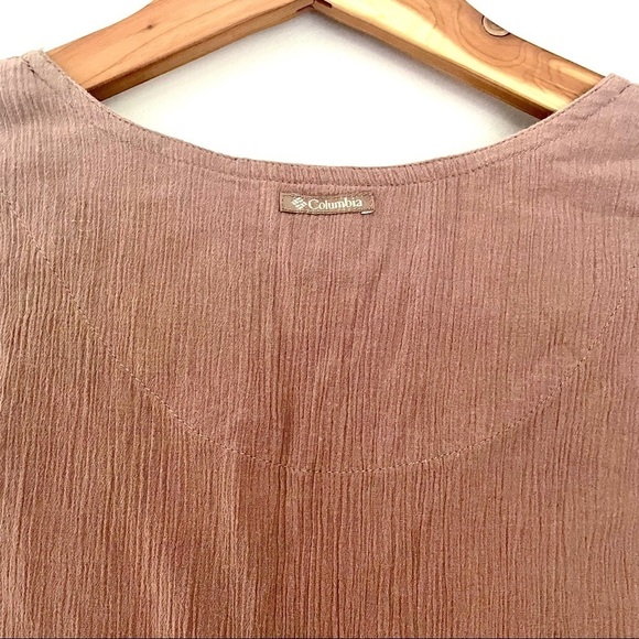 Columbia Brown Sleeveless V-Neck Cotton Cinch Bow Top Cocoa Brown Medium - Picture 6 of 8